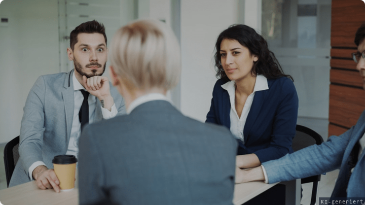 Projektbesprechung eines IT-Teams am Besprechungstisch